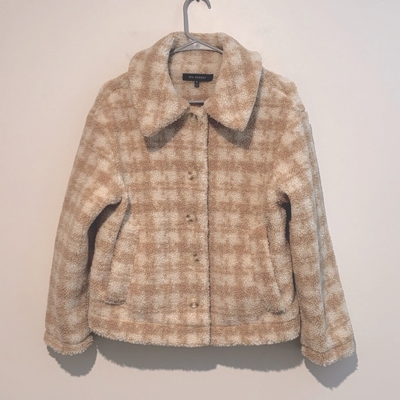 Blu Pepper Neutral Plaid Nubby Jacket - Picture 2 of 7